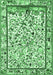 Machine Washable Persian Emerald Green Traditional Area Rugs, wshtr3533emgrn