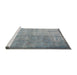 Sideview of Machine Washable Traditional Dark Gray Rug, wshtr3534