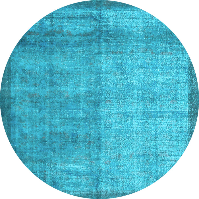 Round Machine Washable Persian Light Blue Traditional Rug, wshtr3534lblu