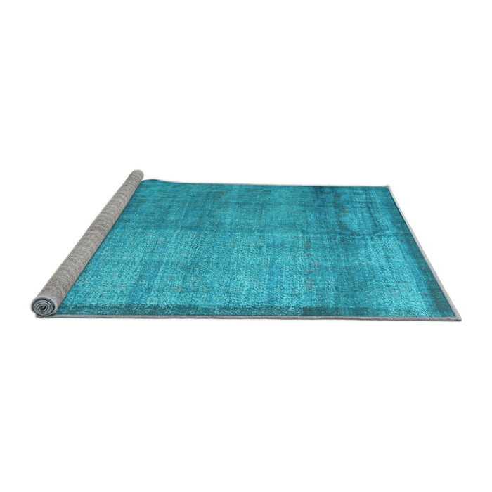 Sideview of Machine Washable Persian Light Blue Traditional Rug, wshtr3534lblu