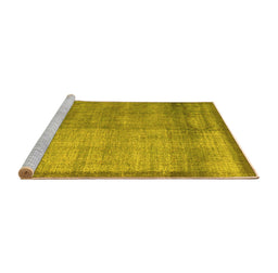 Sideview of Machine Washable Persian Yellow Traditional Rug, wshtr3534yw