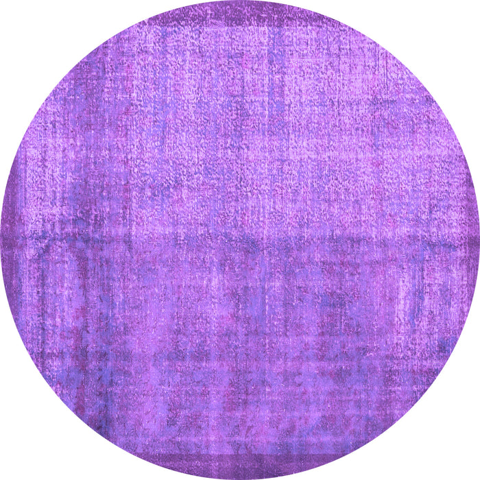Round Machine Washable Persian Purple Traditional Area Rugs, wshtr3534pur