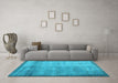 Machine Washable Persian Light Blue Traditional Rug in a Living Room, wshtr3534lblu