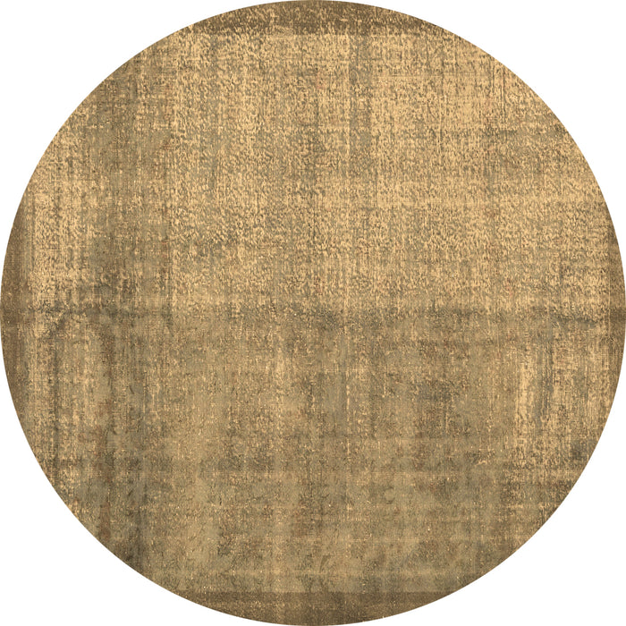 Round Persian Brown Traditional Rug, tr3534brn