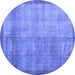 Round Persian Blue Traditional Rug, tr3534blu