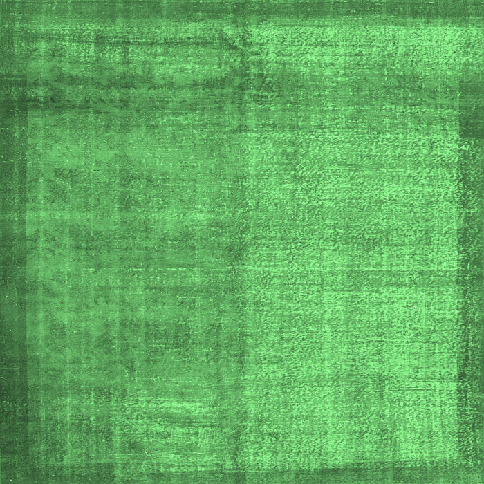 Square Machine Washable Persian Emerald Green Traditional Area Rugs, wshtr3534emgrn