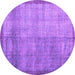 Round Persian Purple Traditional Rug, tr3534pur