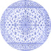 Round Persian Blue Traditional Rug, tr3535blu