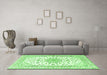 Machine Washable Persian Green Traditional Area Rugs in a Living Room,, wshtr3535grn