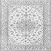 Round Machine Washable Persian Gray Traditional Rug, wshtr3535gry