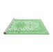 Sideview of Machine Washable Persian Emerald Green Traditional Area Rugs, wshtr3535emgrn