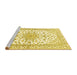 Sideview of Machine Washable Persian Yellow Traditional Rug, wshtr3535yw