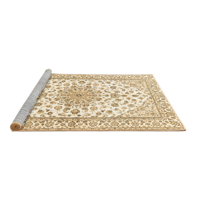 Sideview of Machine Washable Persian Brown Traditional Rug, wshtr3535brn
