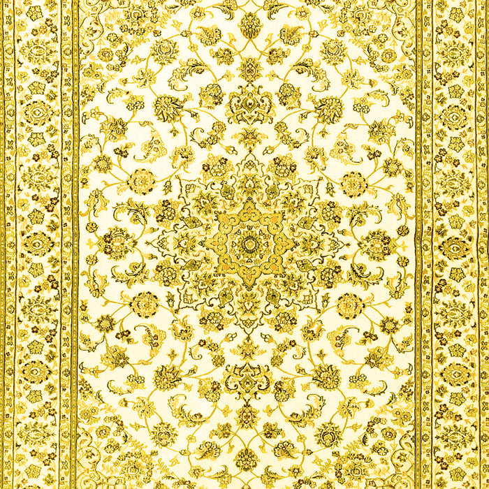 Machine Washable Persian Yellow Traditional Rug, wshtr3535yw