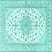 Square Persian Turquoise Traditional Rug, tr3535turq