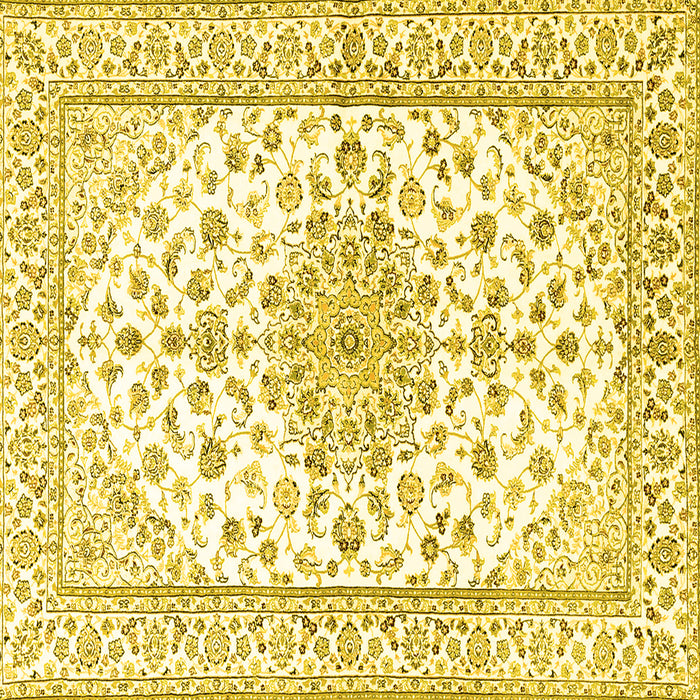 Square Persian Yellow Traditional Rug, tr3535yw