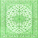 Round Machine Washable Persian Green Traditional Area Rugs, wshtr3535grn