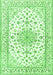 Serging Thickness of Machine Washable Persian Green Traditional Area Rugs, wshtr3535grn