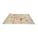 Sideview of Machine Washable Traditional Peach Beige Rug, wshtr3536