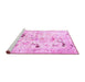 Sideview of Machine Washable Persian Pink Traditional Rug, wshtr3536pnk