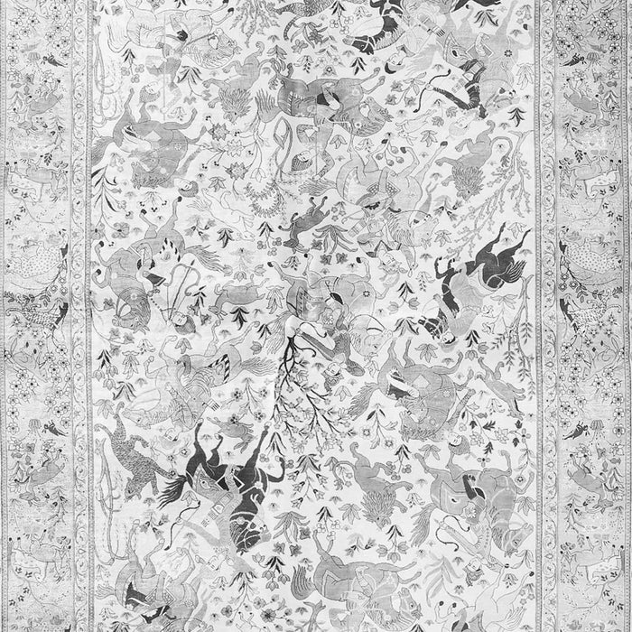 Serging Thickness of Machine Washable Persian Gray Traditional Rug, wshtr3536gry