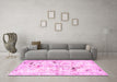 Machine Washable Persian Pink Traditional Rug in a Living Room, wshtr3536pnk