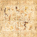 Square Persian Brown Traditional Rug, tr3536brn