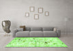 Machine Washable Persian Green Traditional Area Rugs in a Living Room,, wshtr3536grn