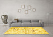 Machine Washable Persian Yellow Traditional Rug in a Living Room, wshtr3536yw