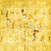 Square Persian Yellow Traditional Rug, tr3536yw