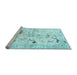 Sideview of Machine Washable Persian Light Blue Traditional Rug, wshtr3536lblu