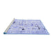 Sideview of Machine Washable Persian Blue Traditional Rug, wshtr3536blu