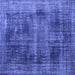 Square Machine Washable Persian Blue Bohemian Rug, wshtr3537blu