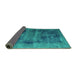 Sideview of Persian Turquoise Bohemian Rug, tr3537turq