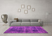 Machine Washable Persian Pink Bohemian Rug in a Living Room, wshtr3537pnk