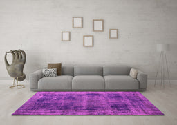Machine Washable Persian Pink Bohemian Rug in a Living Room, wshtr3537pnk