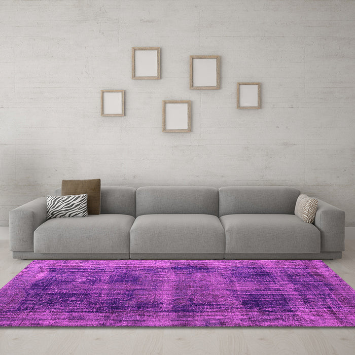 Machine Washable Persian Pink Bohemian Rug in a Living Room, wshtr3537pnk