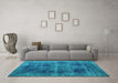 Machine Washable Persian Light Blue Bohemian Rug in a Living Room, wshtr3537lblu