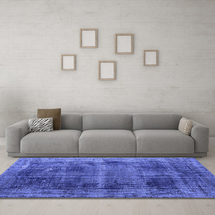 Machine Washable Persian Blue Bohemian Rug in a Living Room, wshtr3537blu