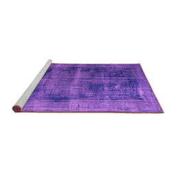 Sideview of Machine Washable Persian Purple Bohemian Area Rugs, wshtr3537pur