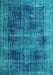 Machine Washable Persian Light Blue Bohemian Rug, wshtr3537lblu