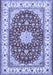 Machine Washable Persian Blue Traditional Rug, wshtr3538blu