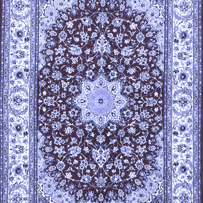 Machine Washable Persian Blue Traditional Rug, wshtr3538blu
