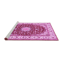 Sideview of Machine Washable Persian Pink Traditional Rug, wshtr3538pnk