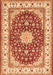 Serging Thickness of Machine Washable Persian Orange Traditional Area Rugs, wshtr3538org