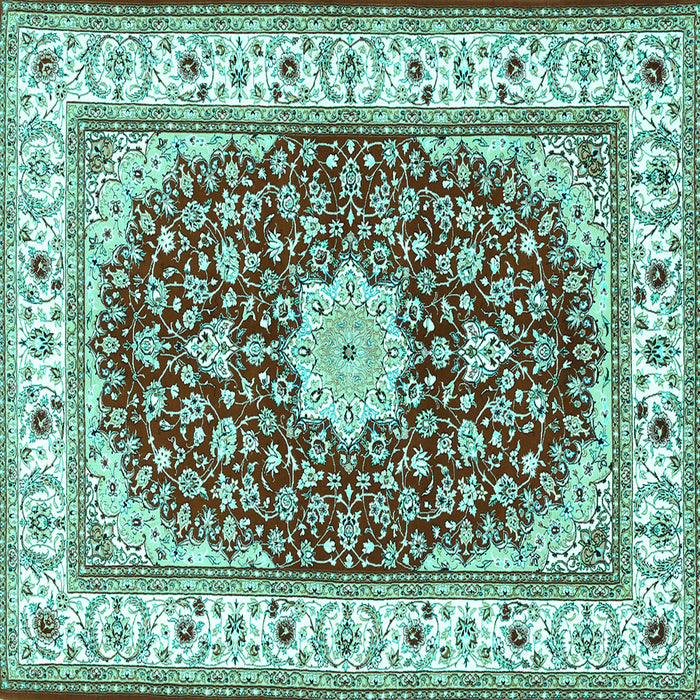 Square Persian Turquoise Traditional Rug, tr3538turq