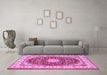 Machine Washable Persian Pink Traditional Rug in a Living Room, wshtr3538pnk