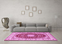 Machine Washable Persian Pink Traditional Rug, wshtr3538pnk