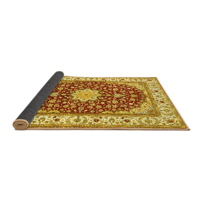 Sideview of Persian Yellow Traditional Rug, tr3538yw