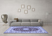 Machine Washable Persian Blue Traditional Rug in a Living Room, wshtr3538blu